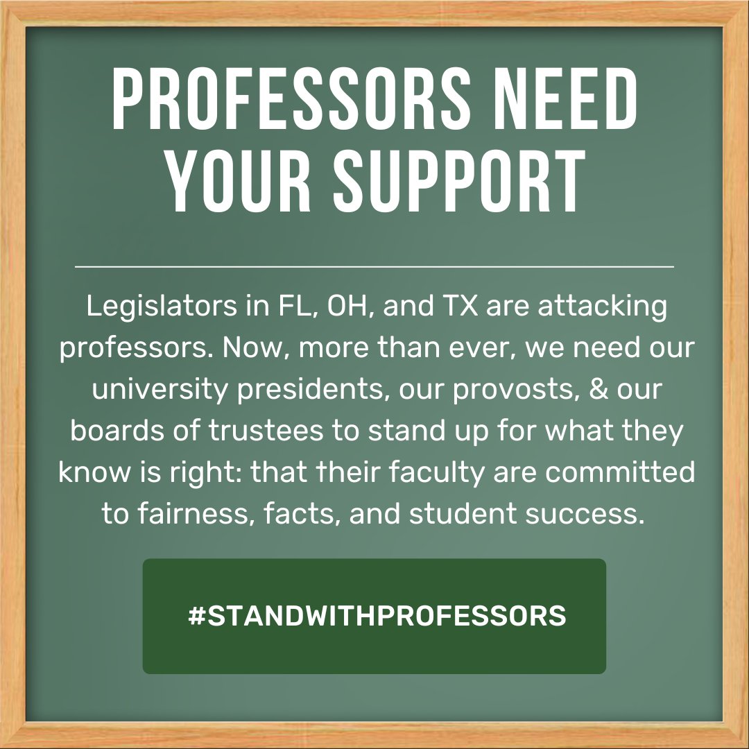 Now more than ever, faculty need administrators to stand up and say what they know is right: that professors are committed to fairness, facts, and student success. #standwithfaculty #standwithprofessors