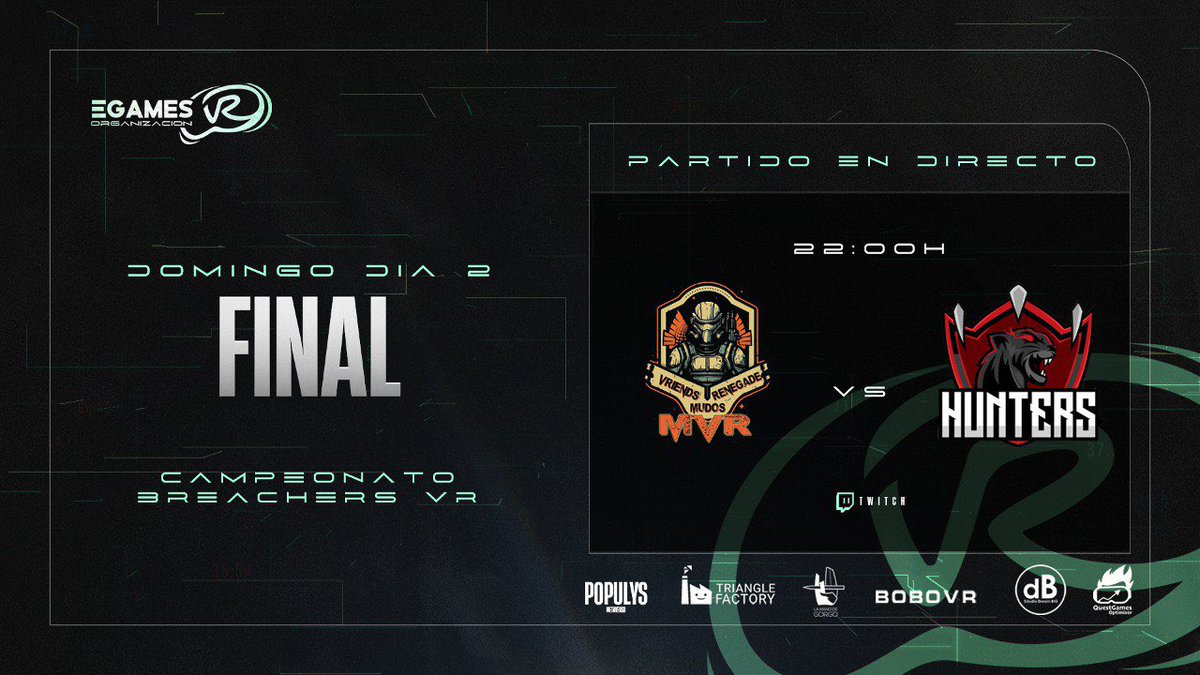 eGamesVR's tweet photo. 🔥Este finde viene fuerte🔥

 ✅Sabado: La Velada del Año III de @IbaiLlanos 

✅Domingo: Final Campeonato de @BreachersVR

ℹ️Sponsors:
@BreachersVR
@trianglefactory
@bobovr_official 
@SamuelHdouin1 
La Mano de Gorgo
EstudioDreamBig
Populys

#gaming #gamer #eSports #vr #meta https://t.co/G5pK4P2Axt