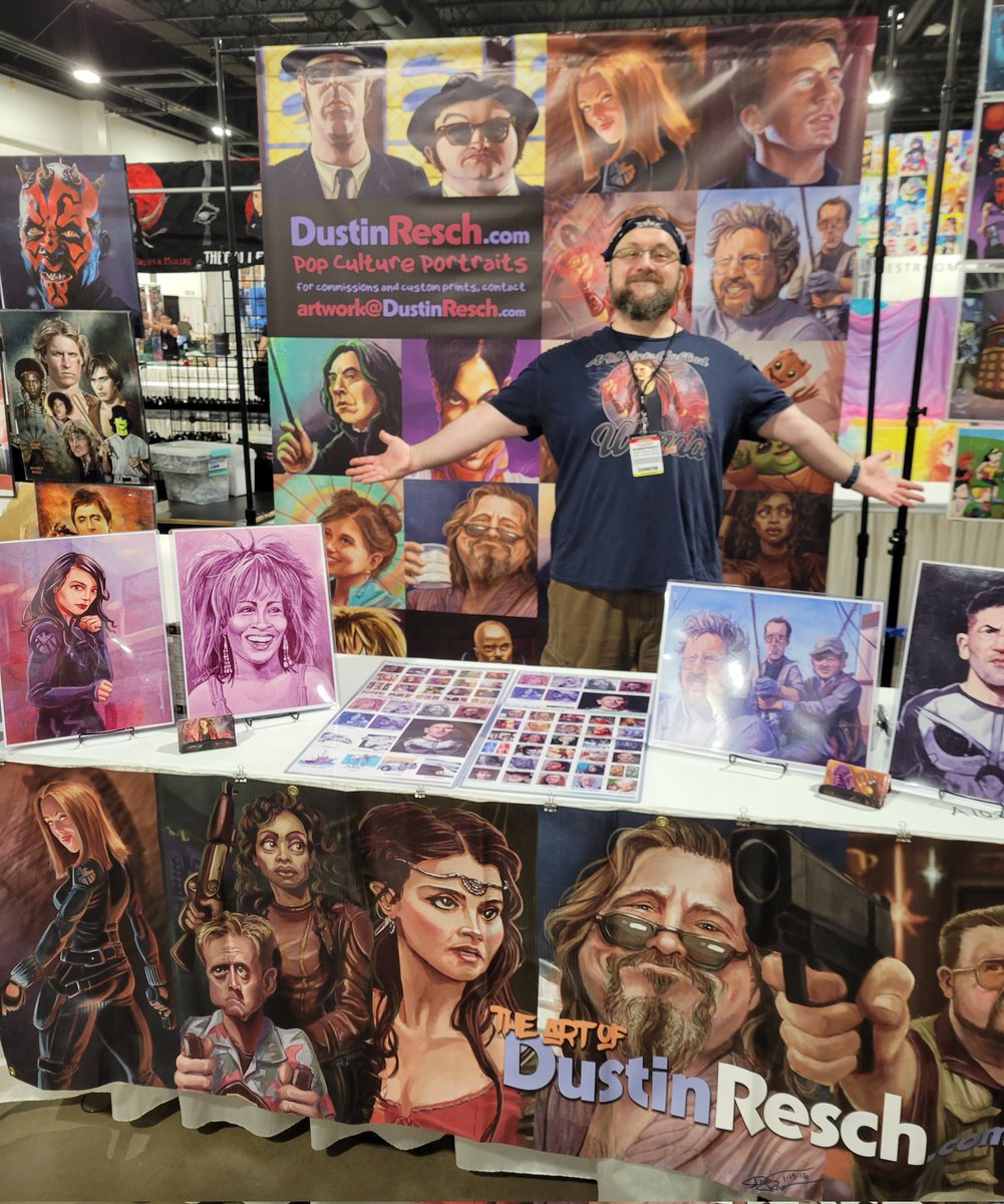 d0gJaW's tweet photo. We're all set up here at Denver Fan Expo, table A1022 in Artist Valley down near the comic industry artists.  Come by and see us! Stephanie Brooke is here too, holding down the tiny fort. @fanexpodenver #fanexpodenver https://t.co/IkwA8paQ5O
