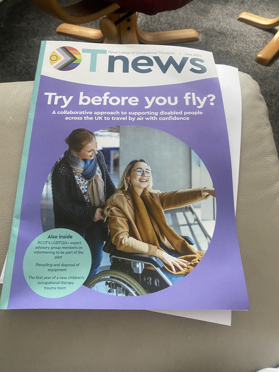 Becca_OTstudent's tweet photo. I was flying home from my holiday yesterday and was thinking when I was in the airport if there was an OT role within and was pleasantly surprised to see this when I opened my mail #OTnews #RCOT https://t.co/kxA9wBmBKa