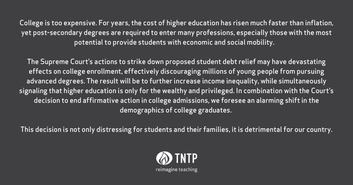 Our thoughts on today's Supreme Court decision on #StudentLoanForgiveness
