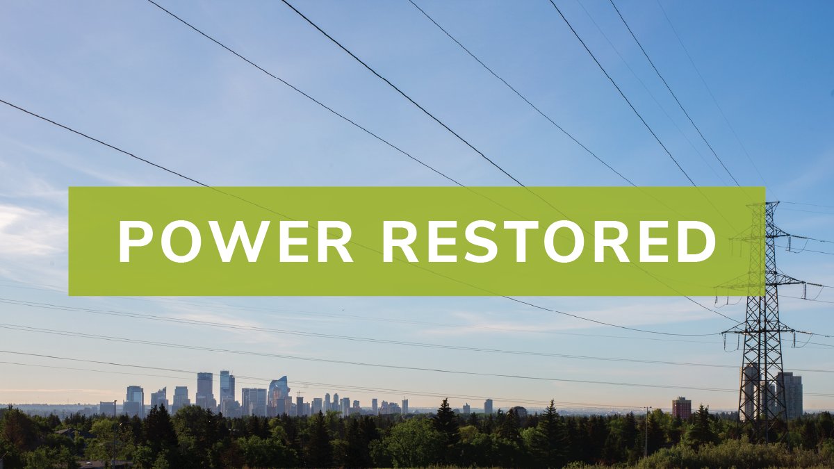 Power has been restored to everyone in Ogden. The outage was caused by adverse weather conditions. Thanks for your patience. #yyc https://t.co/nP87EToNCS