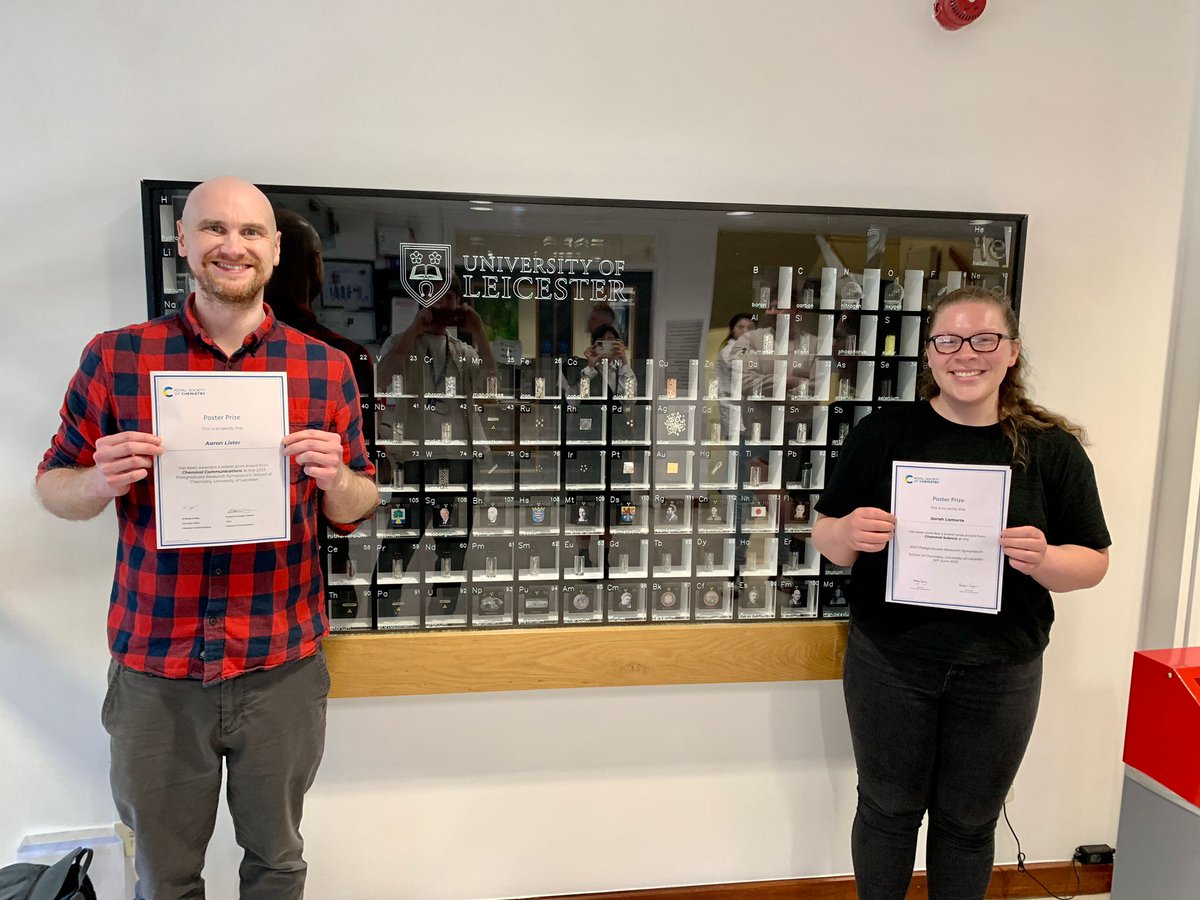 And that's a wrap! Congratulations to Aaron Lister (Prof Steve Bull) and Sarah Lamorte (@sandykilla) for winning best poster prizes. Well done to all the PhDs for their contributions and huge thanks to our sponsors @ChemCommun @ChemicalScience @Radleys @Asynt and Dixon Science