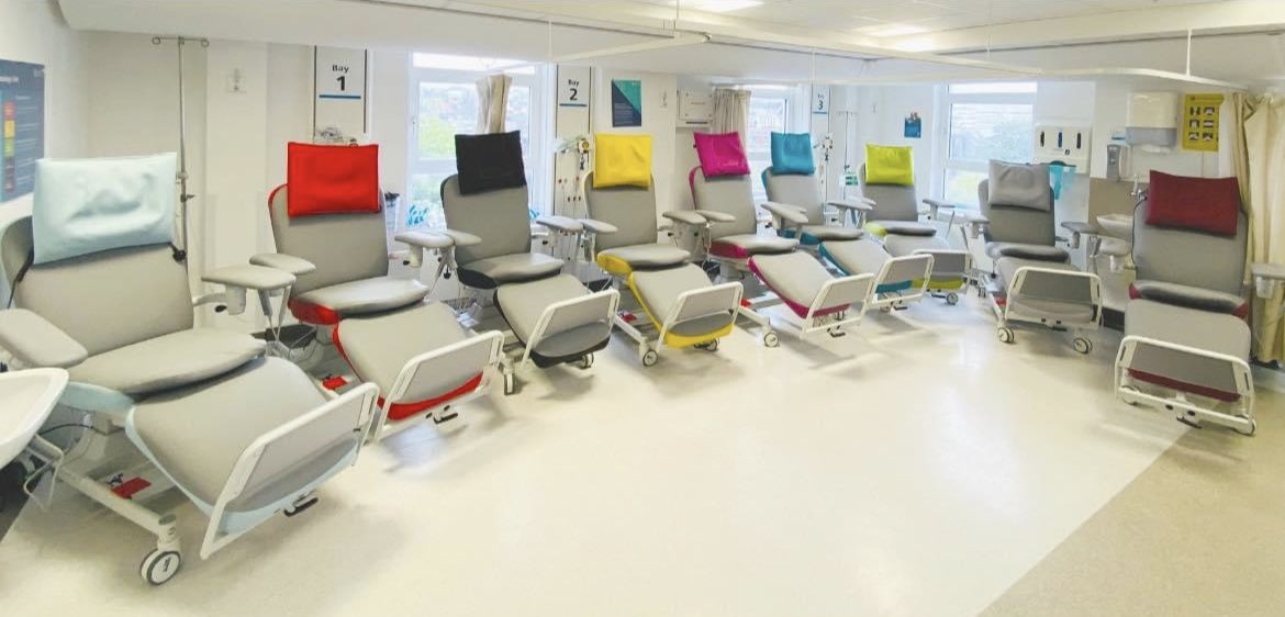 These are all the colours of the new oncology chairs from <a href="/FojoJersey/">FOJO</a> The patients are loving them ❤️ @GovJsyHCS <a href="/GovJersey/">Government of Jersey</a> <a href="/Valter_Jsy/">Valter Fernandes</a> <a href="/jessiem11898218/">jessie marshall</a> <a href="/bimarblues/">Bryan</a> <a href="/StephSil88/">Stephanie Silva</a> <a href="/GemmaWall15/">Gemma Wall</a> <a href="/SkyeNewTYA/">Skye Newton</a> <a href="/melissareds/">melissa rocha</a>