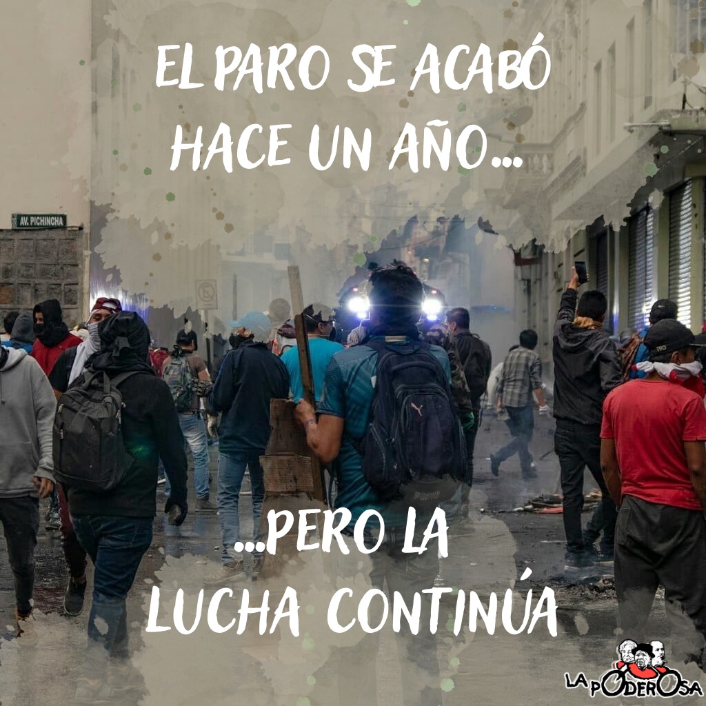 en un año no hemos parado de activarnos, de debatir, de cocinar, de sostener, de acompañar y de luchar. 

¡EL PARÓ ACABÓ, PERO LA ORGANIZACIÓN CONTINÚA! 

#LaPoderosaEc #MemoriaColectiva #OrganizaciónPopular #ParoNacional2022 #LaLuchaSigue