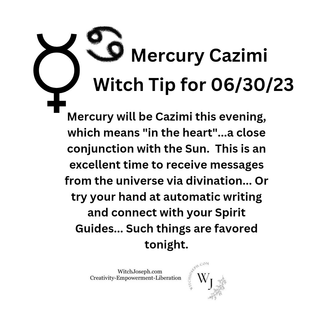 Set aside some time this evening to take advantage of these energies... You'll be glad you did.
#witchlife #astrology #mercurycazimi #spiritcommunication #automaticwriting