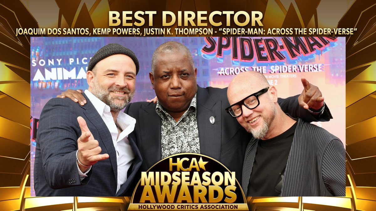 The winner of the 2023 HCA Midseason Awards for Best Director is…

Joaquim Dos Santos, Kemp Powers, Justin K. Thompson for Spider-Man: Across the Spider-Verse

Runner-Up: Celine Song, Past Lives 

#HCAMidseasonAwards #SpidermanAcrossTheSpiderVerse #BestDirector #PhilLord…