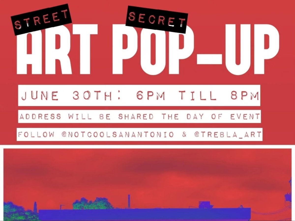Today on the corner of Hildebrand and Blanco from 6pm to 8pm @notcoolsanantonio and I will Doing a street art installation its only up for a limited time so make sure you swing by.

*TAG A FRIEND AND RESHARE THIS POST*

#treblaart #notcoolsanantonio