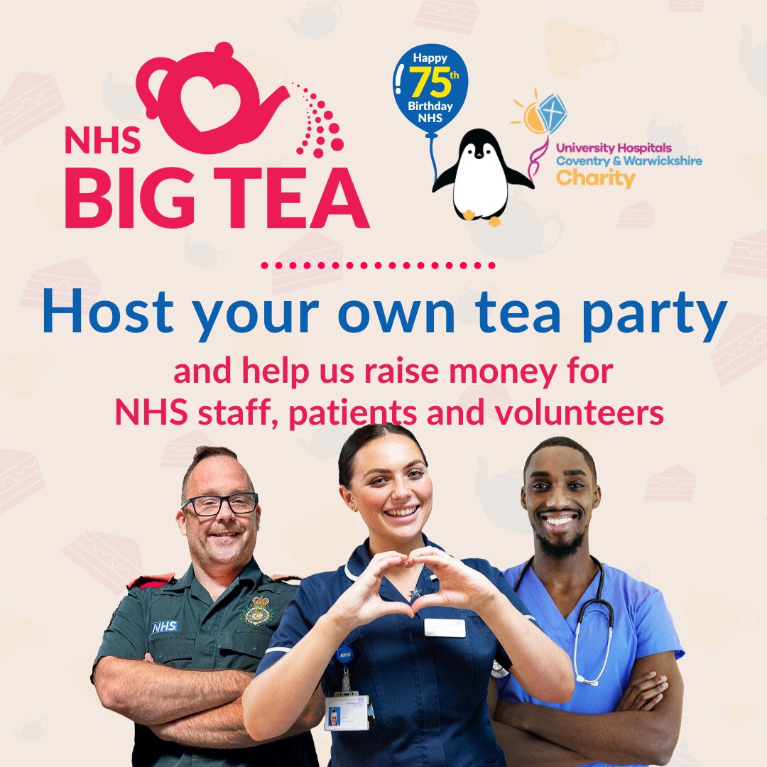 Are you taking part in our NHS Big Tea event on 5th July? There’s still time to join in the outpouring of love for our NHS to celebrate its 75th birthday 🎂🎉

For more information, and to download a party pack, visit our website ➡️ uhcwcharity.org/nhs-big-tea-20…