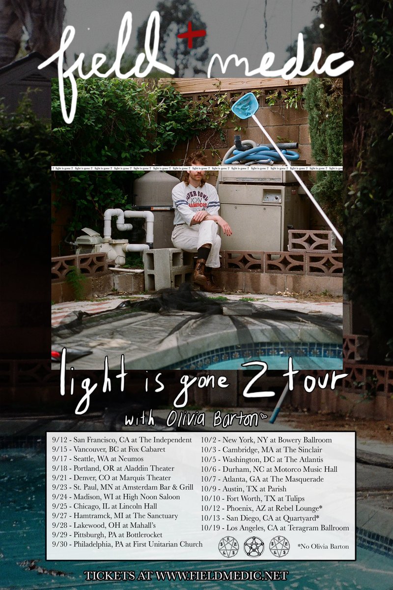_fieldmedic's tweet image. ALL DATES FOR LIGHT IS GONE 2 TOUR ON SALE NOW!!! 

COME THRU!!! 😤👀🗣️

c u soon :) 

tix: fieldmedic.net