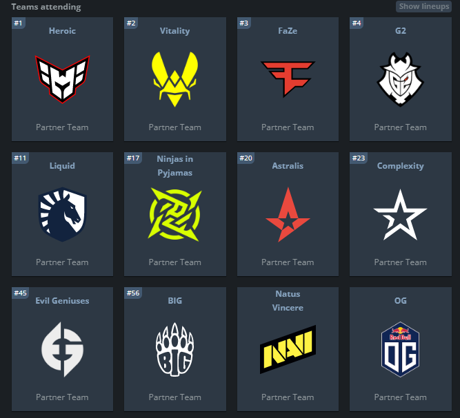 Insiderlsports's tweet photo. Quem ai está com saudades de assistir o mais alto nível de CS:GO? 

Dia 13 de julho teremos a BLAST Premier Fall Groups 2023, que infelizmente não conta com a participação de nenhuma equipe brasileira, porém teremos algumas das melhores equipes do mundo na competição

segue o fio https://t.co/1o8Qxxr654
