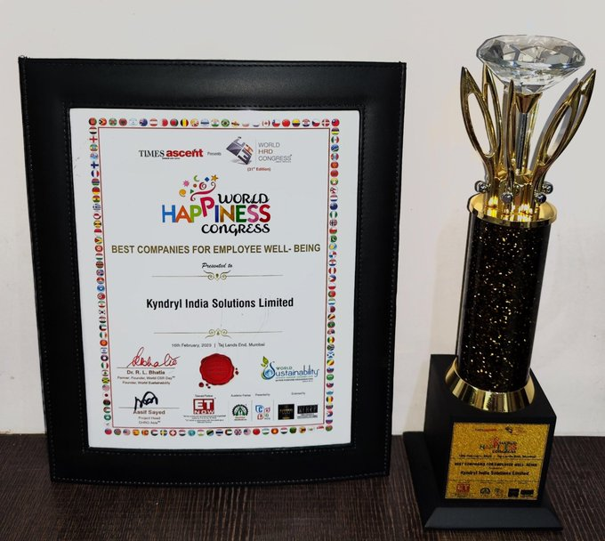 We're honored to receive one of the 'Best Companies for Employee Well-Being' as a part of the World Happiness Congress & Awards by @timesascent

The award is testimony of our commitment to embrace the culture of #excellence and employee well-being : kyndryl.com/us/en/careers