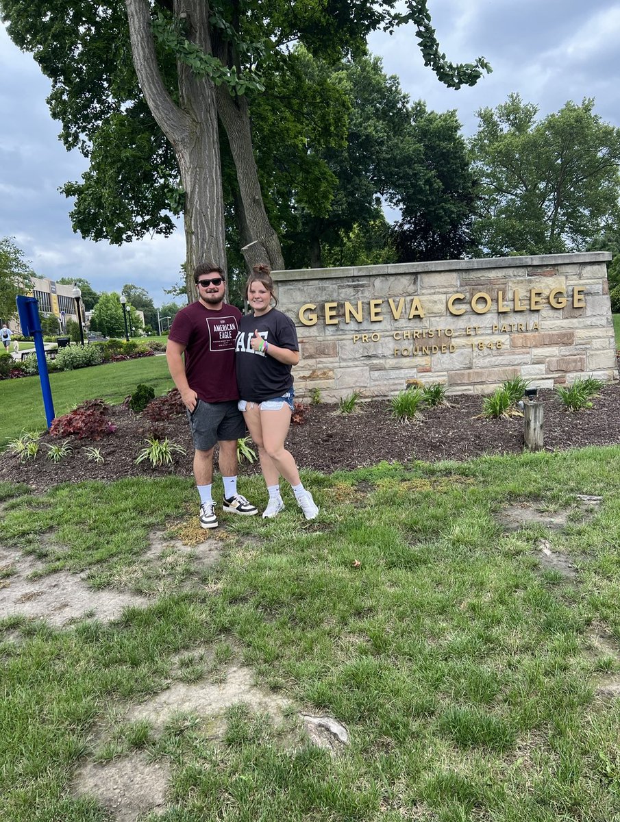 DelaneyThomas20's tweet photo. Great college visit @GenevaCollege and @GenevaTrack1. Thanks @CoachThompson93 for meeting with me today looking forward to a fall visit. 
@JacksonT_114411 https://t.co/7SdXhTqqQ1