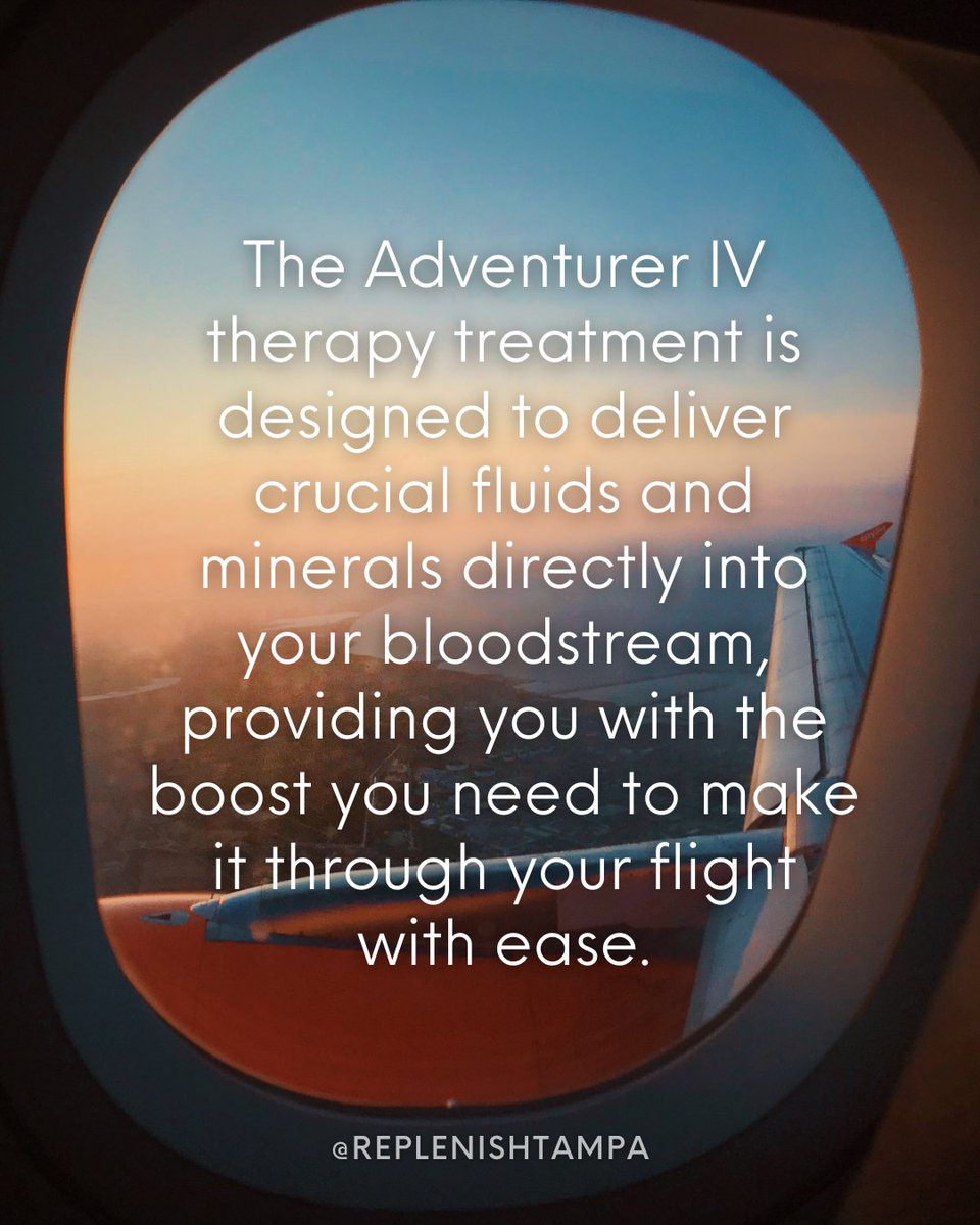 ReplenishTampa's tweet photo. An IV therapy treatment for all of our frequent flyers. 🛫

 #replenishiv #tampa #tampabay #tampafl #southtampa #tampablogger #tampalife #ivtherapy https://t.co/wvuxfJOlis