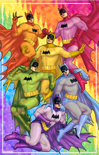 Spent most of this week packing this talk with as many joyful queer heroic images of superheroes as possible, if you're in Toronto next week, come join the party ❤️❤️💛💚💙💜 (Plus rage. There is definitely also rage.) #PrideMonth #ComicsStudies