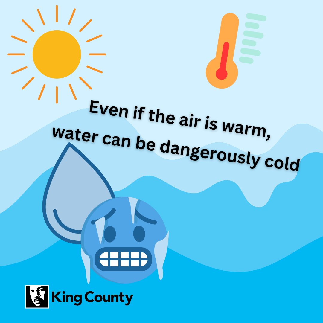 KCDNRP's tweet photo. Seattle summer is here! Folks, please enjoy the beach weather safely this Independence Day weekend. Even with warm weather, water is still shockingly cold this time of year. Strong swimmers can even quickly lose muscle control in the icy water. #wawx #kingcountyready #WaterSafety https://t.co/VyZQbm5mqs