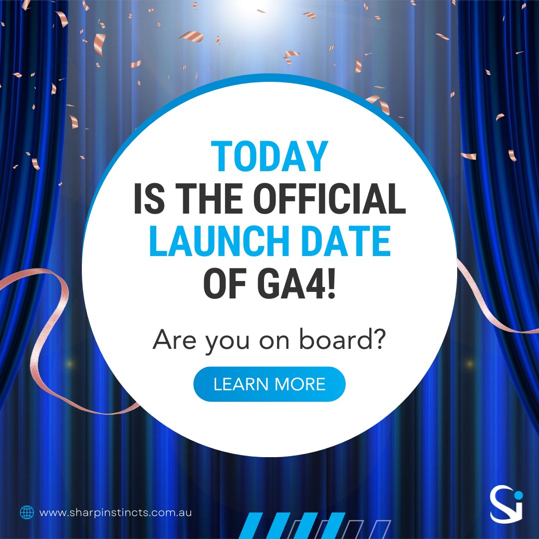 Sharp_Instincts's tweet image. TODAY IS THE OFFICIAL LAUNCH DATE OF GA4!
.
This game-changing property was designed to better measure website and app data and is about to change the entire digital marketing landscape!
.
It’ll use event-based data instead of session-based, as well as include privacy control ...