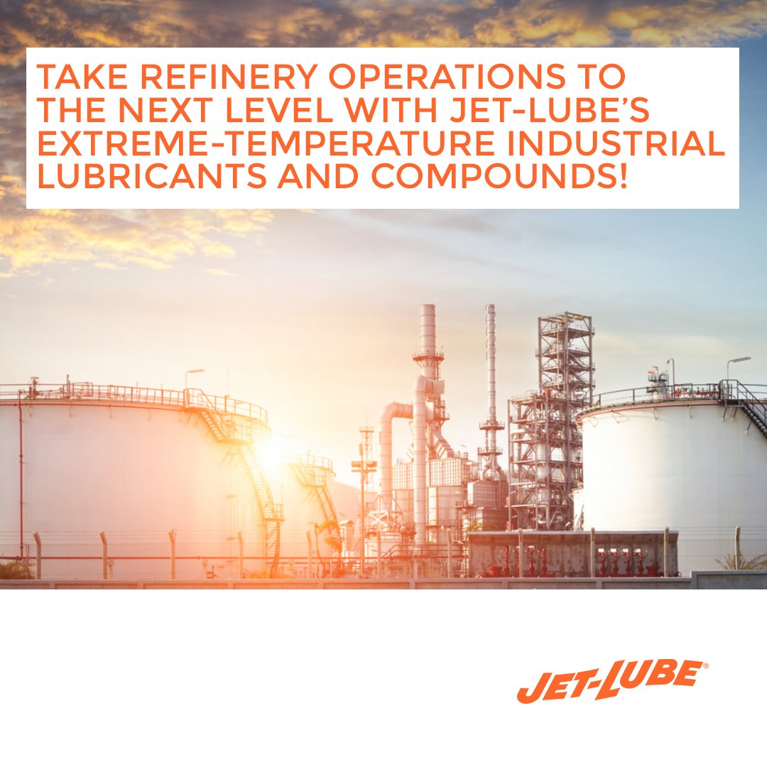 Are your refinery’s sealants, lubricants, and other industrial compounds purpose-built for your operation? Try Jet-Lube®'s industrial compounds that thrive in extreme refinery environments, improving on-site safety and efficiency! #JetLube #IndustrialCompounds