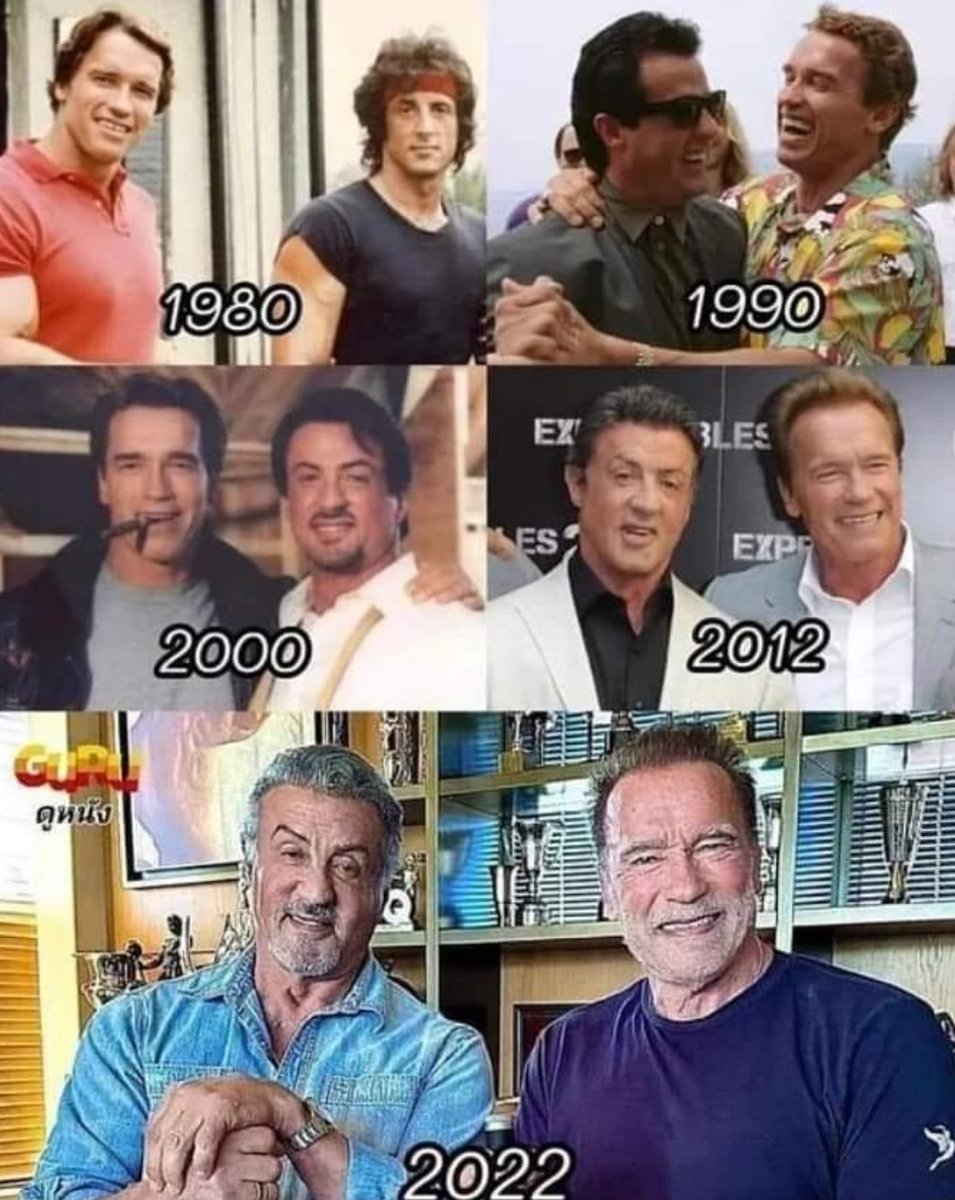 #ArnoldSchwarzenegger #SylvesterStallone 
Five decades of competitiveness
Five decades of friendship

#Terminator #Conan #Rocky #Rambo 
#ActionHeroes #FilmTwitter 📽️ 🎬