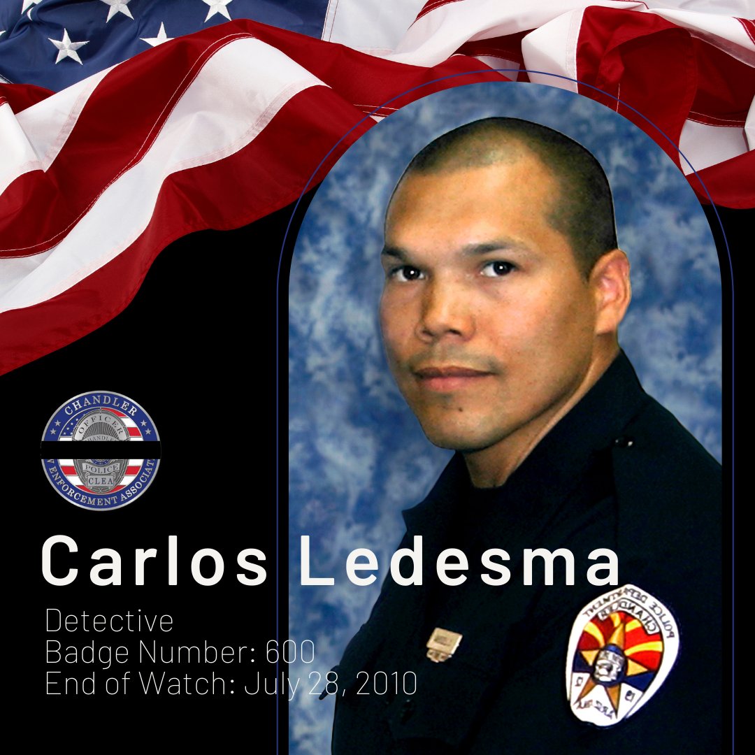 Today, we remember fallen officer, Detective Carlos Ledesma.  While working an undercover narcotics operation with other detectives, Ledesma was shot and killed in an ambush. Please take a moment to remember Detective Ledesma and his commitment to protecting our community.
