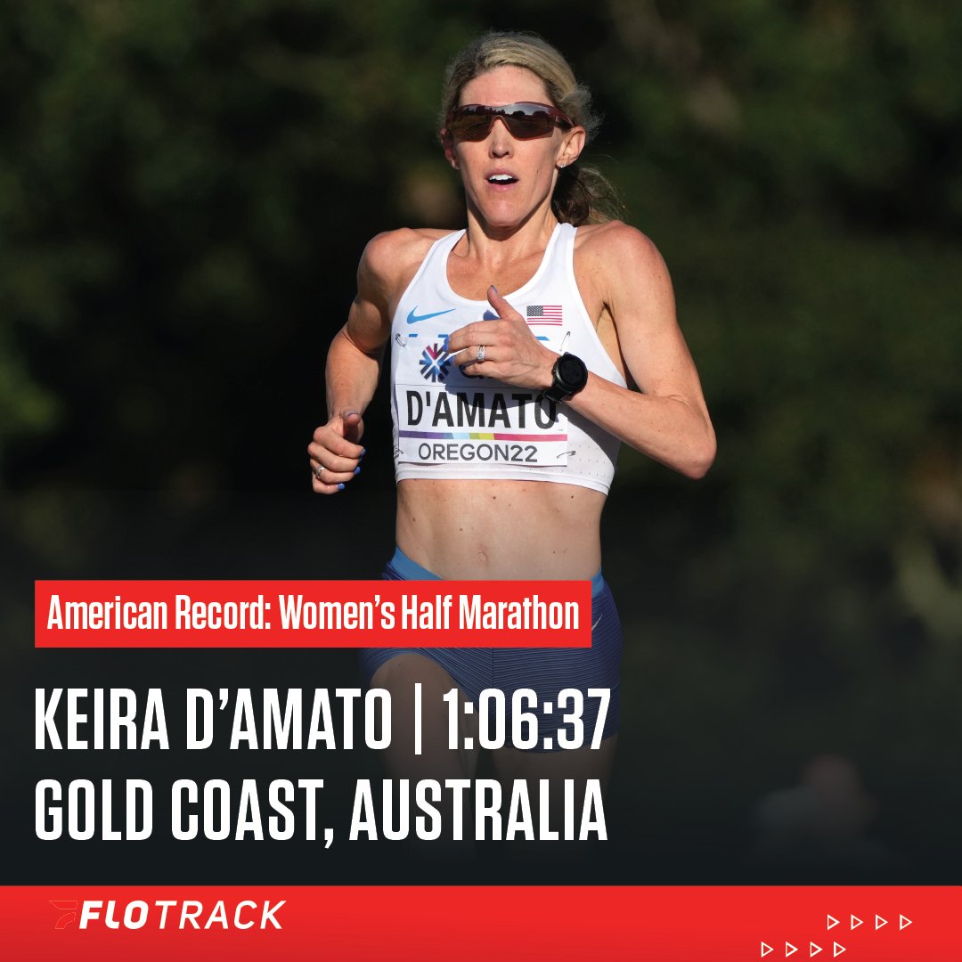 Keira D'Amato breaks the American record in the women's half marathon🔥🔥
