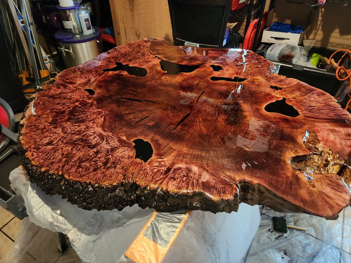 BonetaMike's tweet photo. #Woodworking #burlwood #bartop #resin #allinaday https://t.co/LAVWkKEIz5