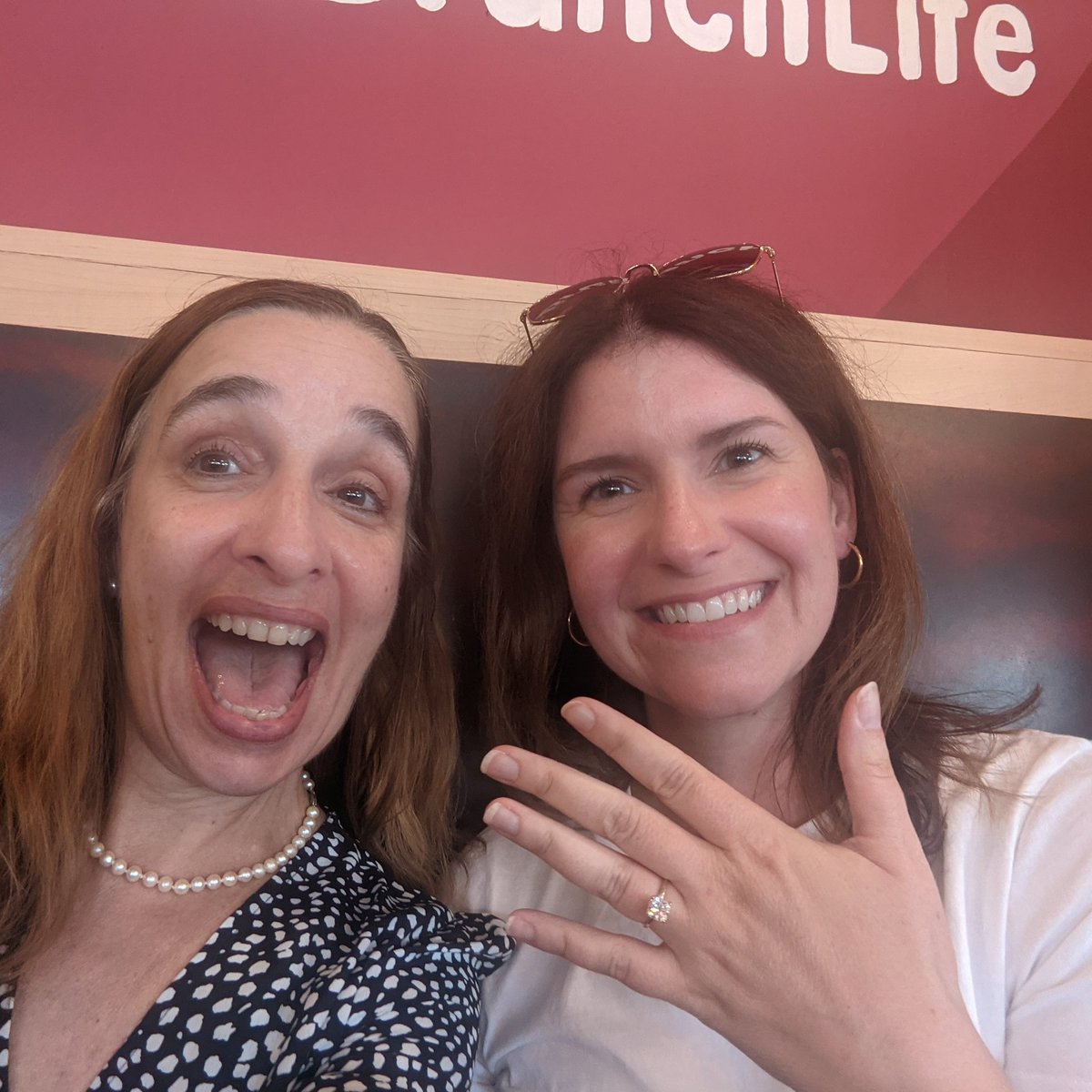 So excited for my former graduate student Kathryn who just got engaged! It was great to catch up with her at lunch today. She has a hugely successful career in science writing. I am so proud of her!