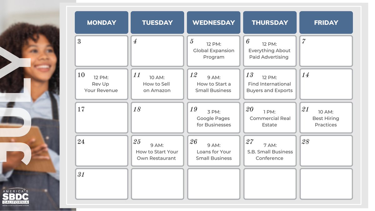 Boost your entrepreneurial skills this July! 💥 Join us for a month filled with new program series and workshops to help give you the tools to succeed. 👩‍💼👨‍💼

Mark your calendars today &gt; ociesmallbusiness.org/events-new