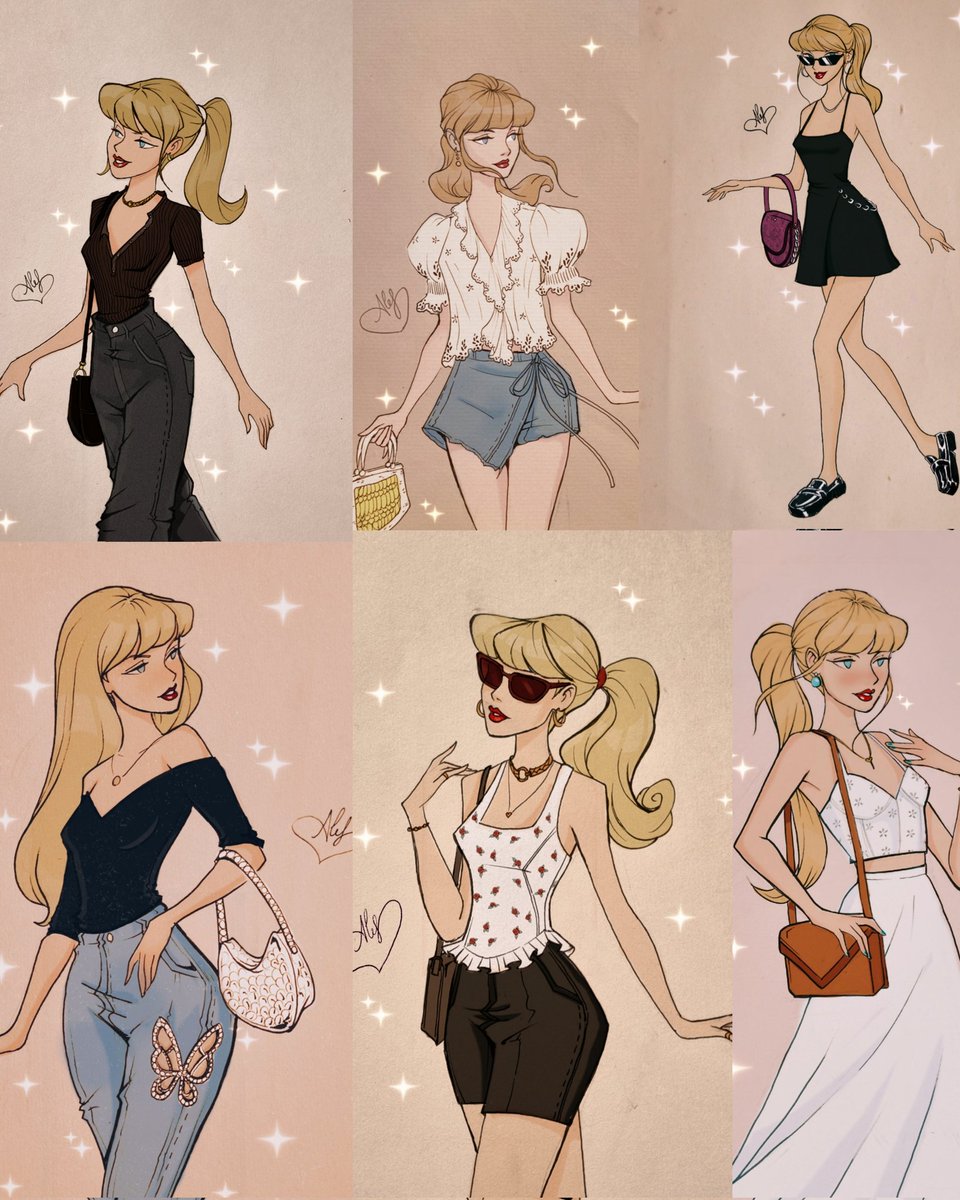 All my Taylor's drawings inspired by her outfits recently ♡