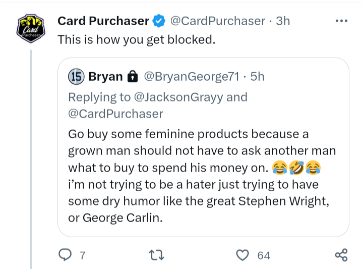 LuLuC4Ever's tweet photo. Shout-out to @CardPurchaser for the heads up. I was too late tho 😭 

Lame ass 😂 https://t.co/KJlJF19xmZ
