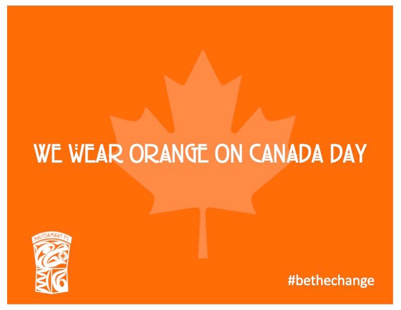 “In solidarity with Indigenous peoples, Nautsa’mawt FC will be wearing orange on Canada Day, and we will continue to advocate for Indigenous voices to be uplifted, we will continue to raise awareness regarding Canada’s ongoing genocide of Indigenous peoples as we stand by our