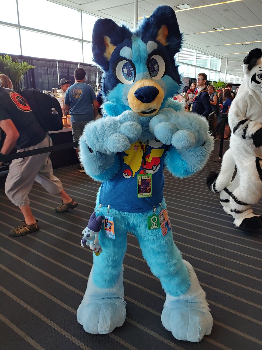 DizFoley's tweet photo. Da blue doooooog. 💙🐶💙 #FursuitFriday #anthrocon https://t.co/2C9XpNqLoL