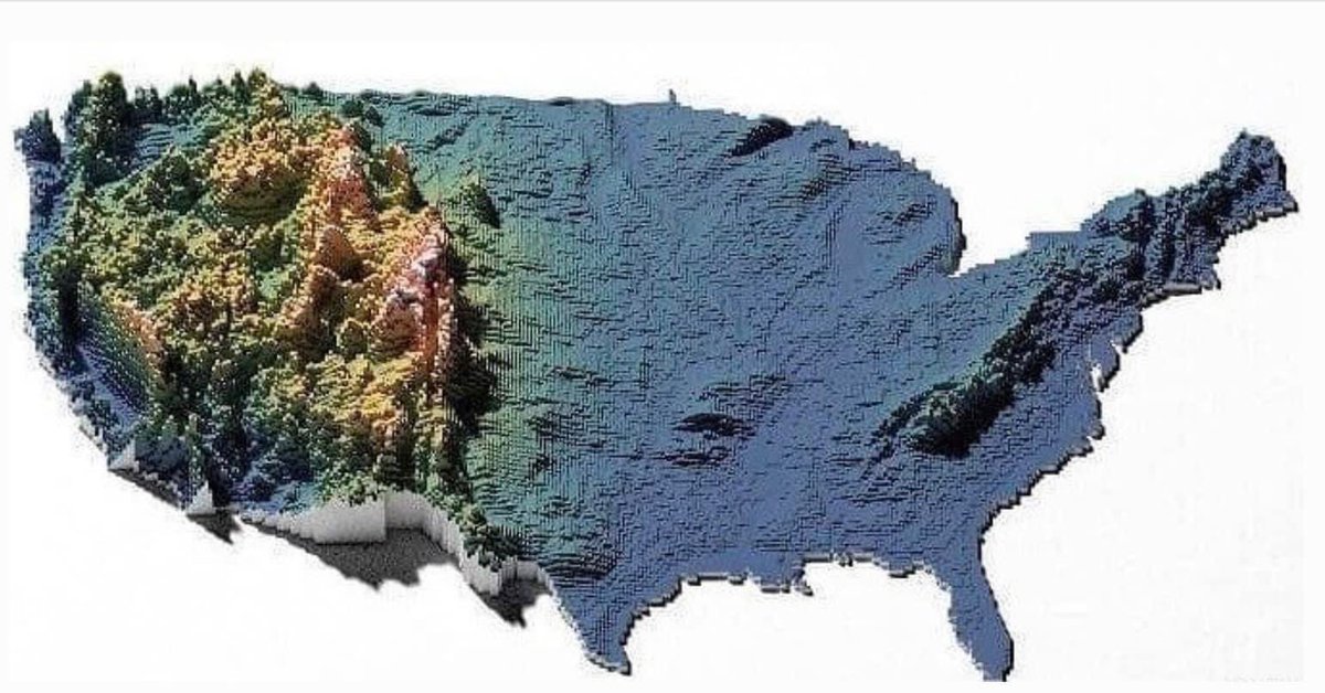 Elevation map of the USA.