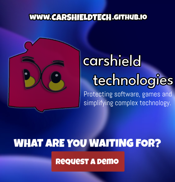 carshieldtech's tweet image. At Carshield Technologies, our goal is to protect software, games and simplify complex technology - making them accessible to developers of all skill levels. We provide a comprehensive anti-tamper solution, compatible with Rust, C#, C++ and Python.