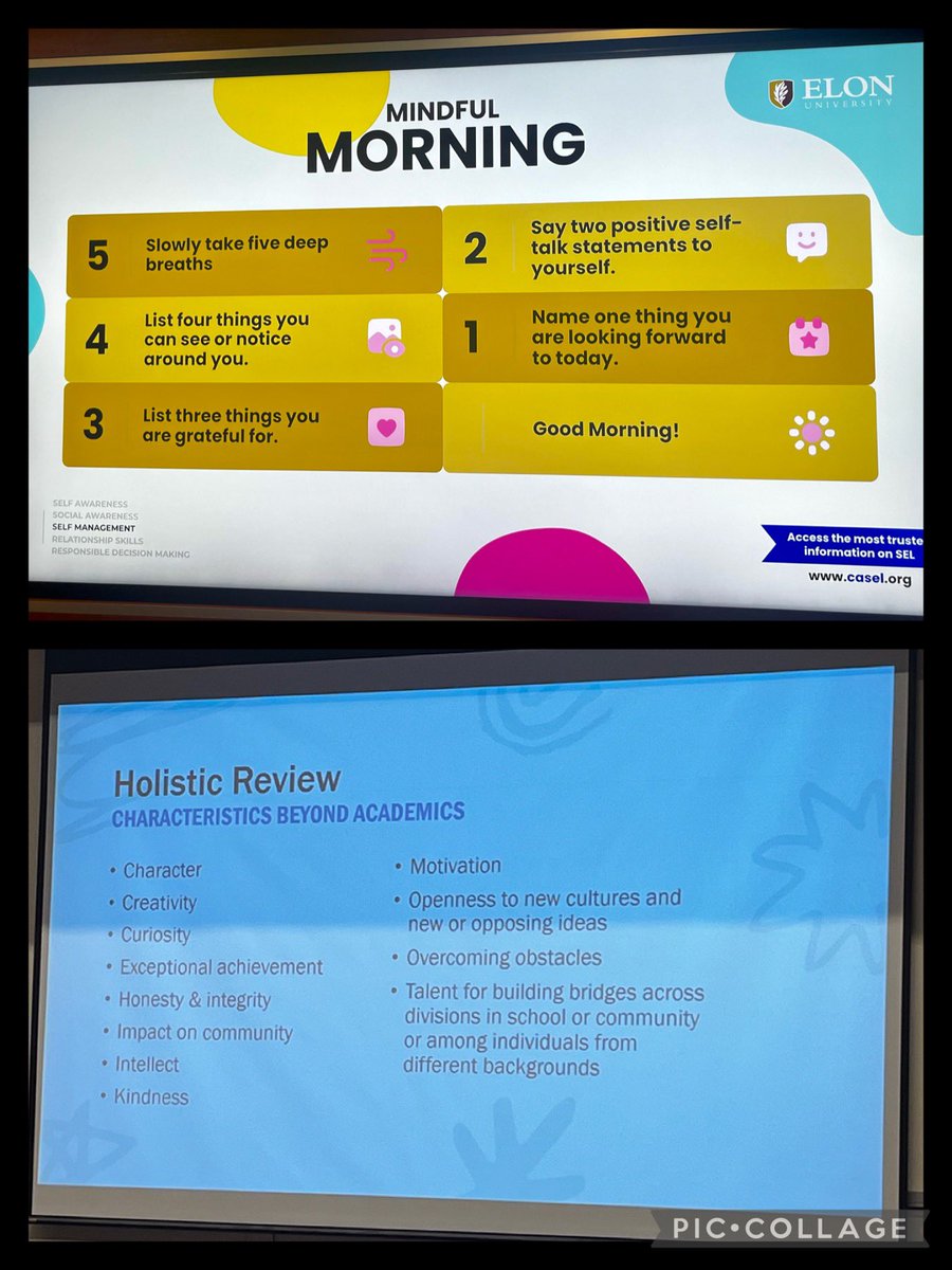 While visiting colleges with my daughter this week, I was thrilled to see SEL highlighted at the collegiate level!! I’m so proud to be part of a district that stresses the importance of SEL for our Ss!!
#GVfeeling 
#SEL 
#ElonUniversty 
#UNC