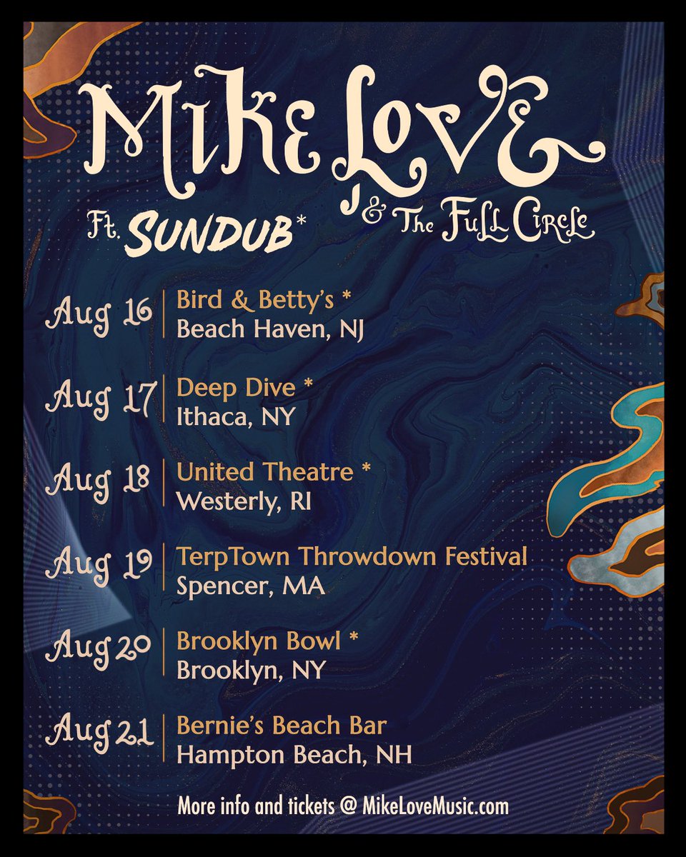 Headed out to the northeast with my band this August for a sweet run of shows.

We got the great <a href="/sundub_music/">SunDub</a> opening up too.

Always a joy to feel the Love in that part of the country. Can’t wait to see you there! 🤙

Grab tickets on my website before they sell out. 🎫
