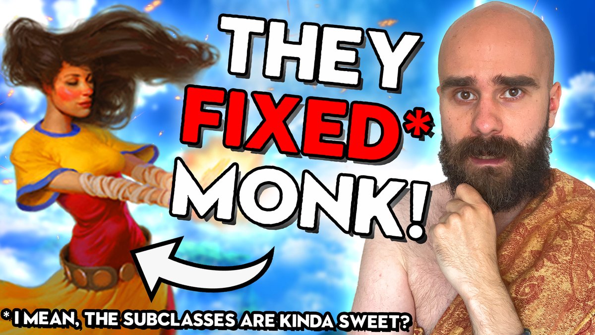 The new #DnD Monk lacks discipline! But the updated subclasses are kinda cracked, I low-key love how unapologetically busted some abilities are.    More excellent opinions right here:

youtu.be/y-v6lCvLSD4