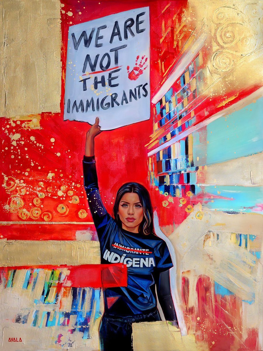 Art &amp; Activism✊🏽inspired by flowerinspanish🌹Titled “The Revolution” a movement to reclaim our ancestral identity and be an ally for “Undocumented” communities who are native on ancestral land. Join us in solidarity🙏🏽🩸🔥#indigenousnotimmigrant #immigrationreform #native #fineart