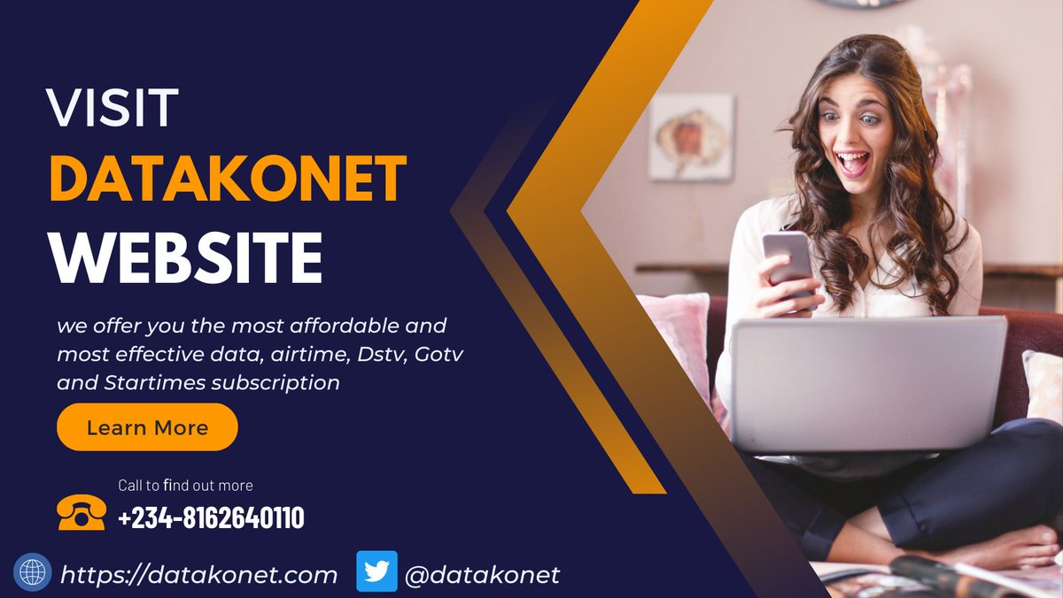 datakonet's tweet photo. Here at DATAKONET, we offer you the cheapest  and most affordable data, airtime, Dstv, Gotv and Startimes subscription.  Also, Here is the right place for your Electricity subscription.
visit https://t.co/4rkA3kHpZ9 https://t.co/xNiHdSTSvb