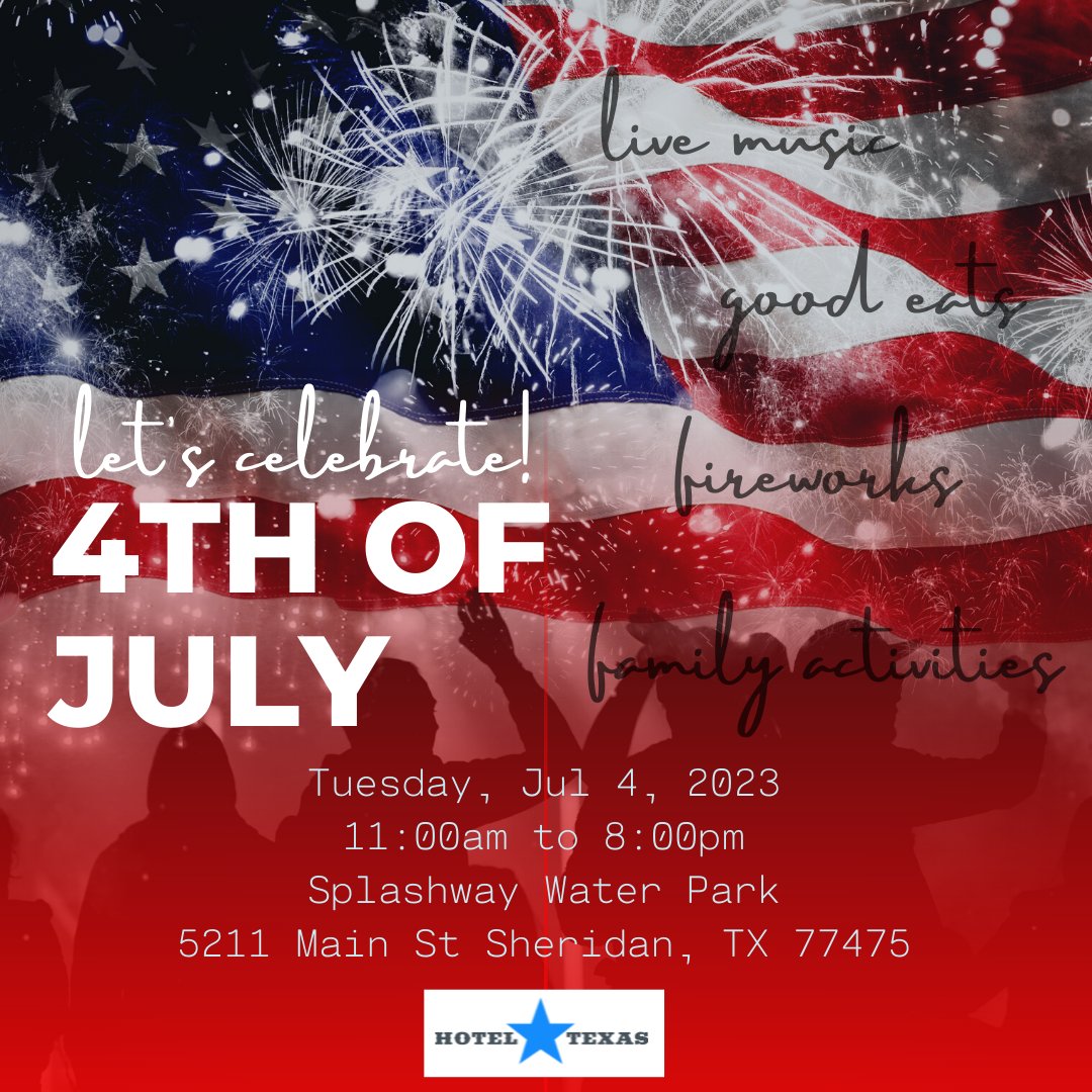 Come and experience the ultimate July 4th celebration in Hallettsville, Texas! Get ready for an unforgettable holiday filled with fireworks, live music, delicious food, and a true sense of community. Don't miss out on all the fun! Stay with us! #Hallettsville #July4th #HotelTexas