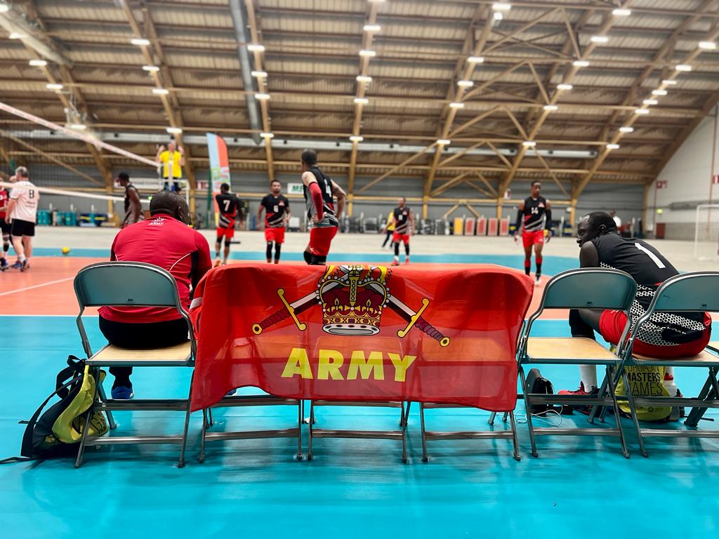 BritishArmyMen1's tweet image. These Masters just punched their ticket to the @EMG2023Tampere volleyball finals! 🎉🔥. Their teamwork and relentless effort has  paid off.  Now ready to showcase their skills one more time. Let's make this finals appearance count!   🏅  @ArmySportASCB