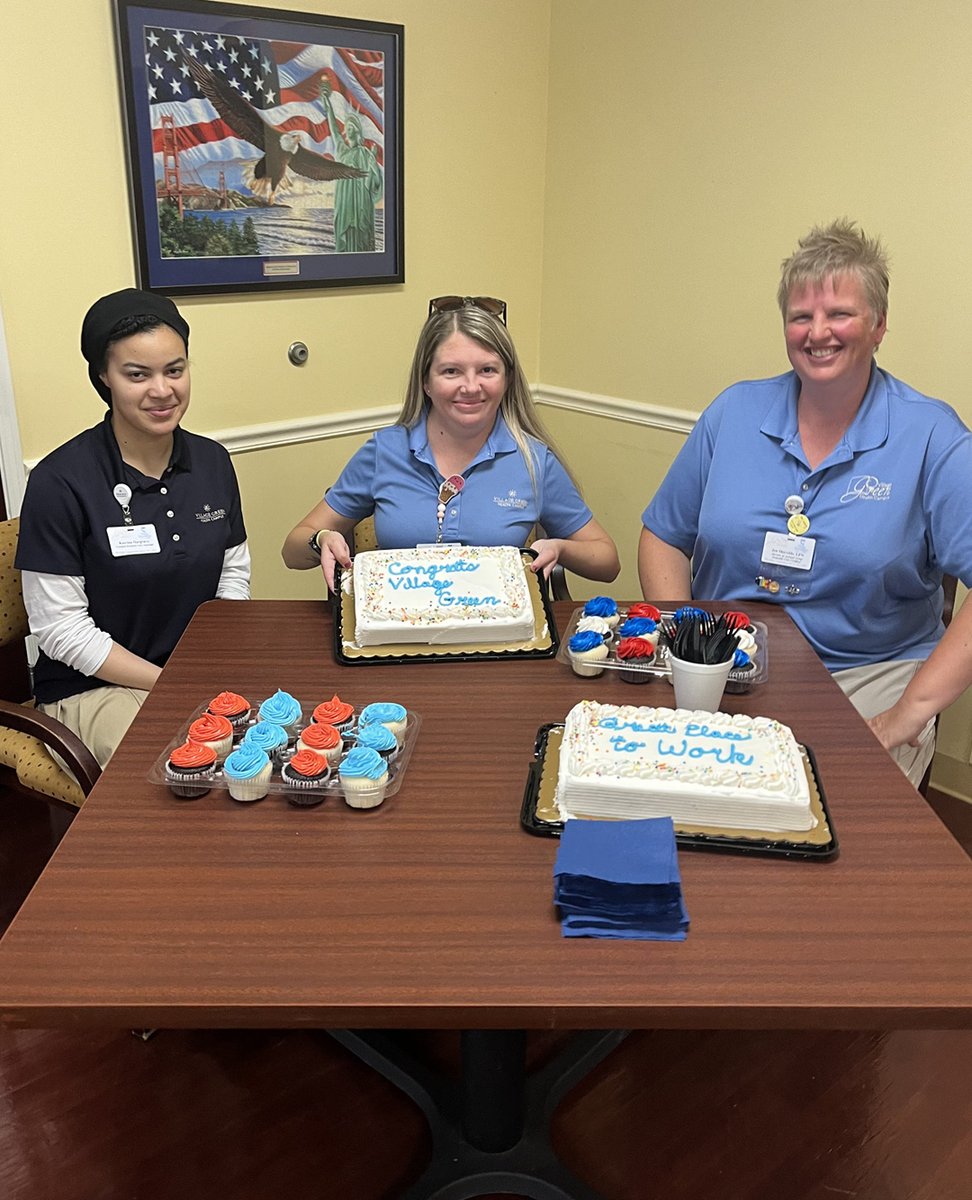 VillageGreenHC's tweet photo. Success runs high at Village Green Health Campus! Today we celebrated being a certified Great Place To Work! #TrilogyLiving #ServantLeaders #GPTW https://t.co/wc6ytFCE0H