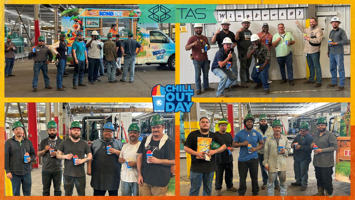 TAS_Energy's tweet photo. This week, to help TAS associates get some much-needed relief from this Houston summer heat, we brought Kona Ice trucks to our Wingfoot and Fidelity facilities for everyone to enjoy some cooling snow cones! 

#employeeappreciation#thankyou#SAFEWAY#manufacturing #modulardatacenter https://t.co/SD5a5SmWlq