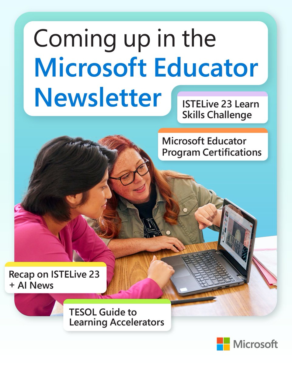 Raise your hand if you're excited for July's Microsoft Educator Newsletter! 🙋 

Sign up to stay in the loop on the latest from #MicrosoftEDU. 

msft.it/6011gQa1B