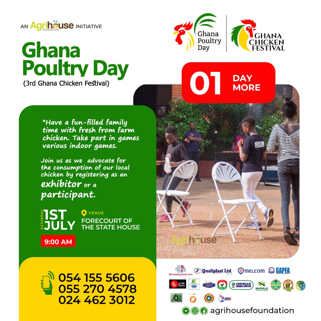 Is getting bigger and closer. The date is tomorrow and don't be late as we crown 1st July, #GhanaPoultryDay to promote consumption of local poultry and attenuation of importated chicken into the country. Come and Have a Taste of Good Healthy Delicious Local Chicken.