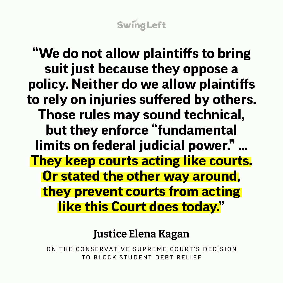 swingleft's tweet photo. The GOP's generational effort to cement their minority rule and pass an extremist agenda is coming to bear in these cruel #SCOTUS decisions. But we still have the power to win this fight by building more, and more durable Democratic majorities. https://t.co/wHpCW7e1jn
