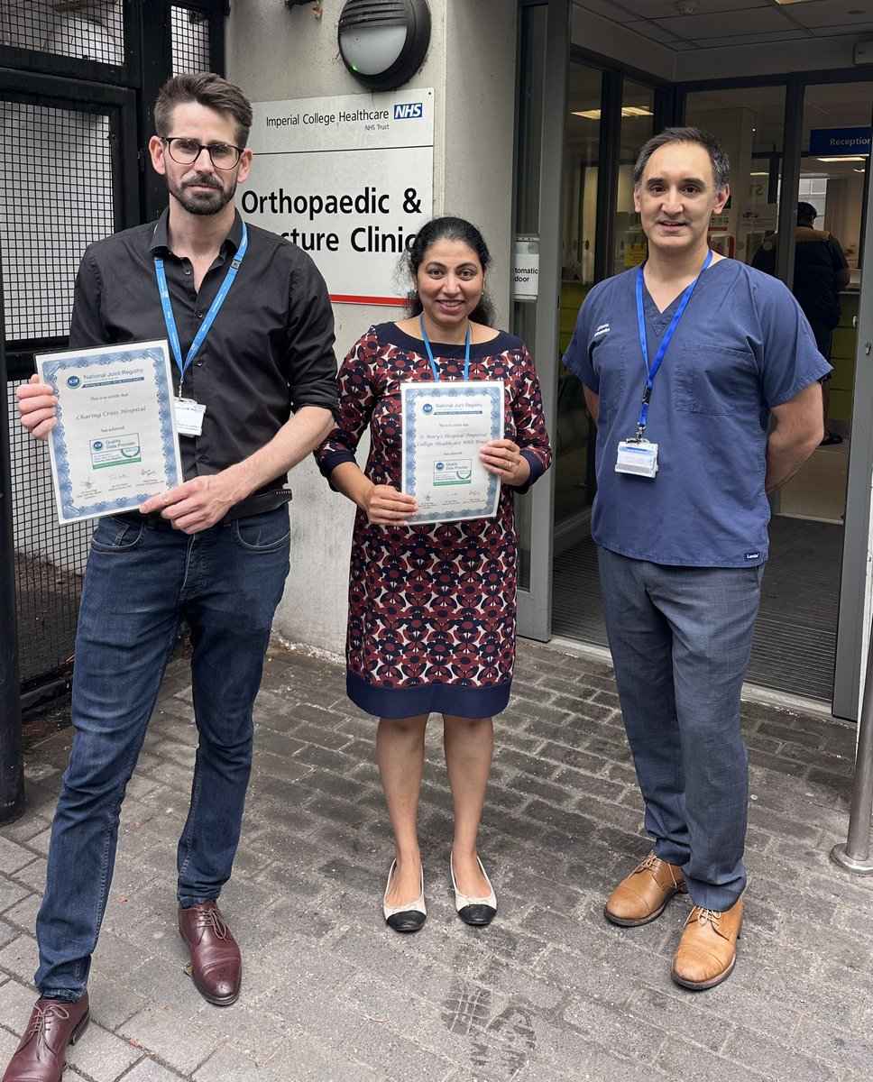 ms_ansbro's tweet photo. We are delighted to announce that both Charing Cross &amp; St Mary’s hospitals are celebrating after being named as a National Joint Registry Quality Data Provider after successfully completing a national programme 🌟
 @mrsedeg2011 @QuirkePetrina @ImperialNHS #teamwork #NJR https://t.co/9narGtsjHz