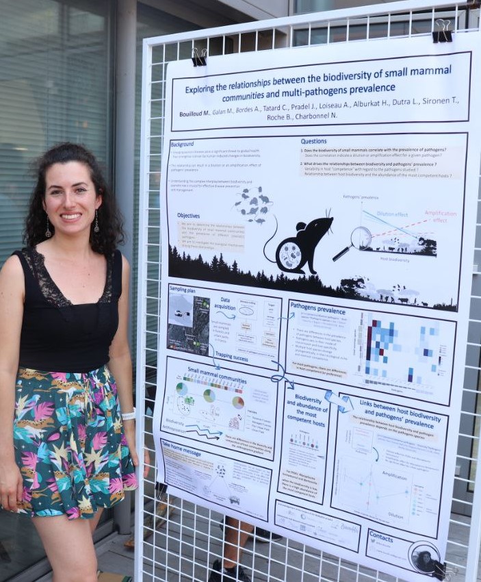 BouilloudM's tweet photo. Delighted to present my poster on the news results on the relationships between the biodiversity of small mammal community🐭and multi-pathogens prevalence at the #PrintempsDeBaillarguet conference organised in @CBGPMontpellier lab #zoonoses #dilutioneffect https://t.co/VMzxMLMWX9 https://t.co/c4c0ATqJuK