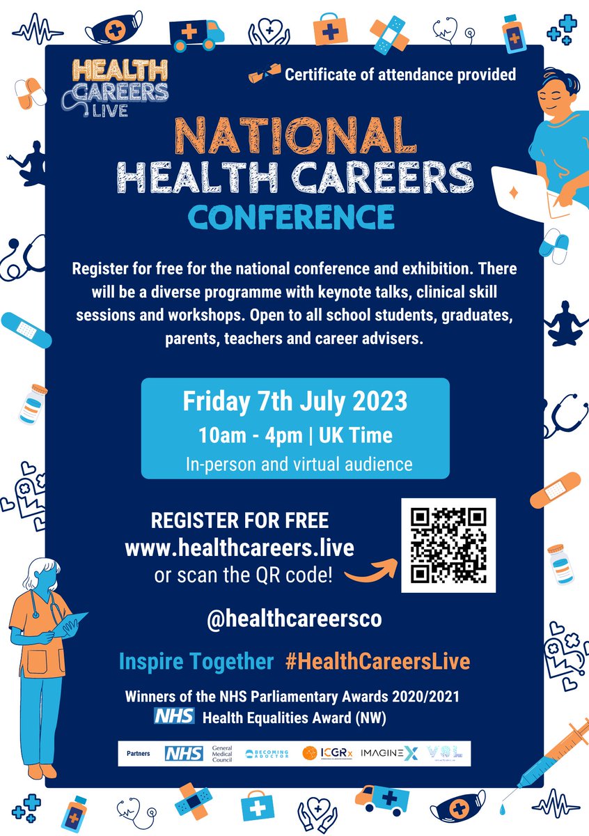 We are back with the Parliamentary award winning National Health Careers Conference on the 7th July 2023!

Celebrating the 75th birthday of the NHS!

Register for Free:
healthcareers.live

#HealthCareersLive #NHS #NHS75
