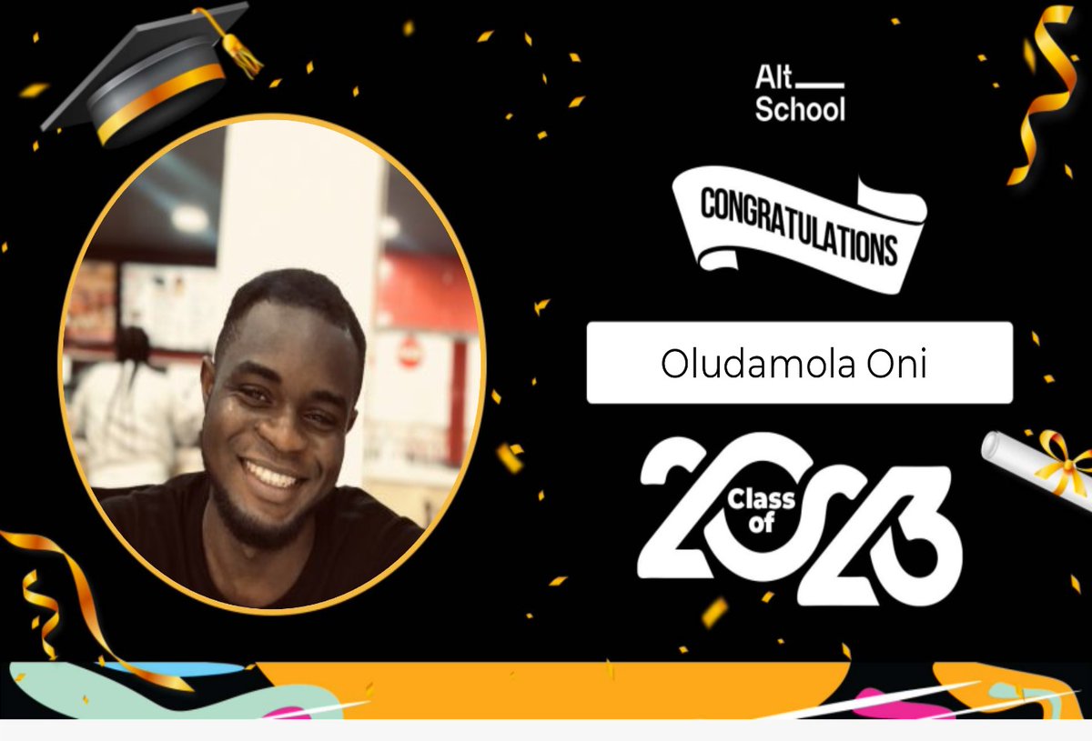 blhack_'s tweet photo. Ah. Yes, I graduated from @AltSchoolAfrica with a diploma in Software Engineering (Frontend).
#AltSchoolGrad 14 months in the making.
@Dami_code your co-host dn finish school o.
Thanks to the whole #AltSchoolAfrica team. https://t.co/RCeeN74Hmg